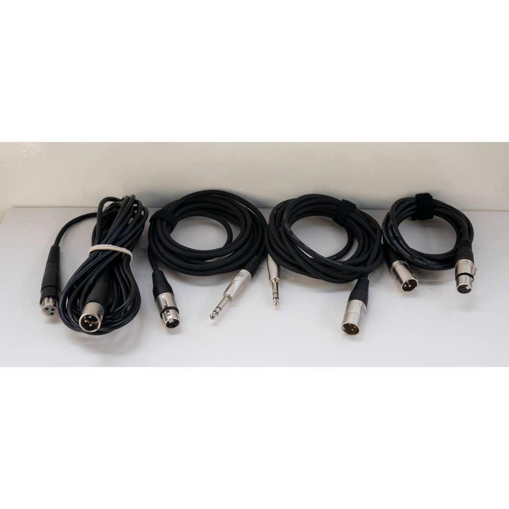 Lot of 4 XLR Microphone Cables - 3pin Male / Female / 1/4 Guitar